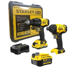 Kit Furadeira Parafusadeira Impacto 1/2" SCD712D1K + Parafusadeira de Impacto SBI801 20V + Brinde Bateria 4Ah 20v Stanley Kit Furadeira Parafusadeira Impacto 1/2" SCD712D1K + Parafusadeira de Impacto SBI801 20V + Brinde Bateria 4Ah 20v Stanley