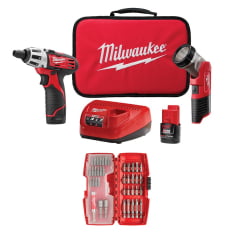 Kit Parafusadeira + Lanterna + Jg De Bits 2482-259 Milwaukee