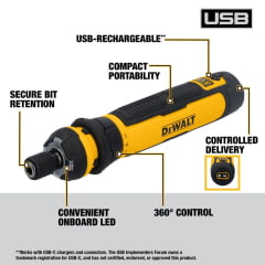 PARAFUSADEIRA A BATERIA 4V USB-C FLEXDRIVE DWHT66719 DEWALT