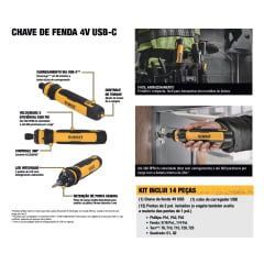 PARAFUSADEIRA A BATERIA 4V USB-C FLEXDRIVE DWHT66719 DEWALT