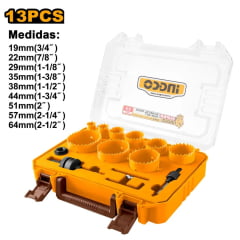 Conjunto de Serra Copo Bimetal Profissional 13 Peças INGCO 