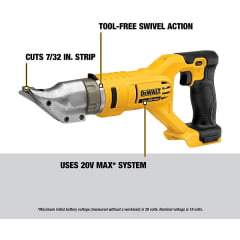 TESOURA CORTA CHAPA Á BATERIA 18G 20V MAX DCS491 B DEWALT