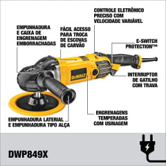 Lixadeira e Politriz 7/9 pol 1250w 220v Dwp849x B2 Dewalt