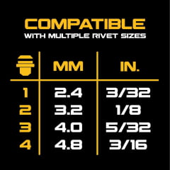 KIT REBITADOR À BATERIA 20V 3/16" BRUSHLESS DCF403B DEWALT