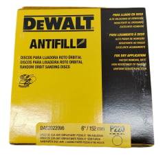 Disco Lixa 6Pol 6F 50pçs Grão 80 Antifill DAS20080X6 Dewalt