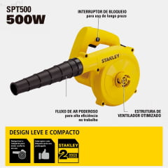 Soprador de Ar Aspirador Elétrico 500W 220V STPT500 Stanley