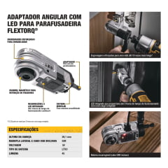 ADAPTADOR ANGULAR COM LED PARA PARAFUSADEIRA DWALRAFT DEWALT 