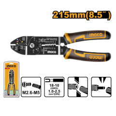 ALICATE 3 EM 1 PARA ELETRICISTA INGCO 8.1/2Pol - CORTAR, DECAPAR E CRIMPAR HWSP851