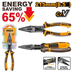 Alicate de Bico Reto 8.1/2'' De Ação Composta Hclnp58200 Ingco 