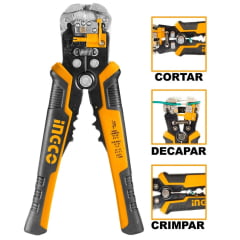 Alicate Desencapador de Fios Eletricista 3 em 1 Ingco HWSP102418 