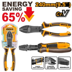 ALICATE UNIVERSAL AÇÃO COMPOSTA 9.5POL 240MM INGCO HCCP58240 ALICATE UNIVERSAL AÇÃO COMPOSTA 9.5POL 240MM INGCO HCCP58240