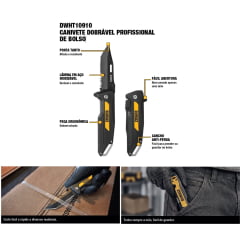CANIVETE DOBRÁVEL PROFISSIONAL DE BOLSO DWHT10910 DEWALT