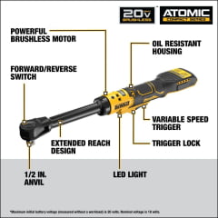 CHAVE CATRACA C/ EXTENSOR 1/2 20V BRUSHLESS DCF512EB DEWALT 