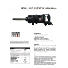 Chave Impacto Pneumática Longa 1'' 42Kgfm SGT-0570 Sigma 