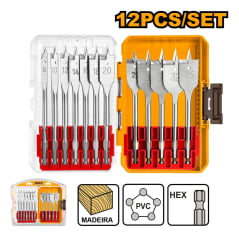 Conjunto Brocas Chatas pra Madeira com 12 pçs (8 A 32) Ingco AKDL1206