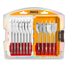 Conjunto Brocas Chatas pra Madeira com 12 pçs (8 A 32) Ingco AKDL1206 