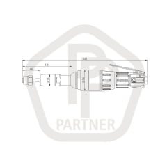 Esmerilhadeira pneumática 16000RPM longa PPE-1311 PARTNER