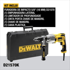 Furadeira De Impacto 1300w 5/8 Pol 220v D21570k-b2 Dewalt