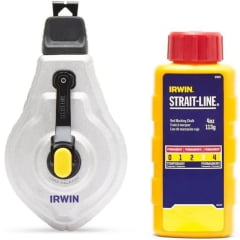 Jogo Carretel Linha Alumínio + Giz Vermelho Iwht48445rc Irwin
