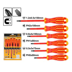 Jogo Chaves Fenda Philips Isoladas VDE 6 pçs INGCO HKISD0608