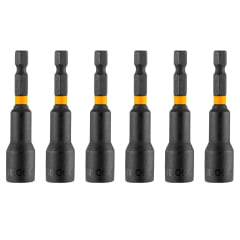 Jogo de Soquetes Canhão Magnéticos 6 Peças (6 ao 12mm) Ingco Jogo de Soquetes Canhão Magnéticos 6 Peças (6 ao 12mm) Ingco