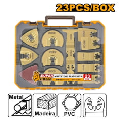 Jogo Lâminas Multiferramenta Oscilante 23 Peças INGCO Jogo Lâminas Multiferramenta Oscilante 23 Peças INGCO