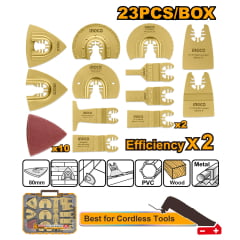 Jogo Lâminas Multiferramenta Oscilante 23 Peças INGCO 