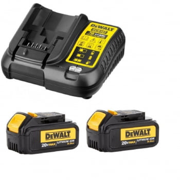 Kit Carregador Bateria Bivolt DCB107 + 2 Baterias 3AH DEWALT