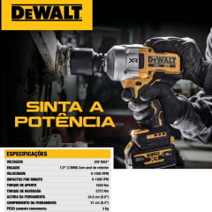 Kit Chave Impacto 1/2 20V 2372 Nm Alto Torque DCF961 DEWALT