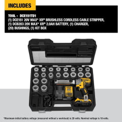 Kit Desencapador Cabos 20V com Acessórios DCE151TD1 Dewalt