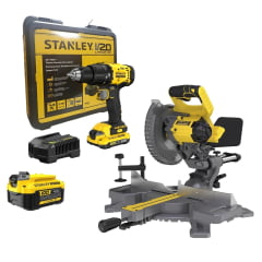 Kit Parafusadeira Furadeira Impacto 1/2" SBD712 + Serra de Esquadria 7.1/4 Pol. 20V SCM701 + Bateria 4ah 20v Stanley Kit Parafusadeira Furadeira Impacto 1/2" SBD712 + Serra de Esquadria 7.1/4 Pol. 20V SCM701 + Bateria 4ah 20v Stanley