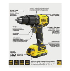 Kit Furadeira E Parafusadeira De Impacto Stanley Sbdi465d2t