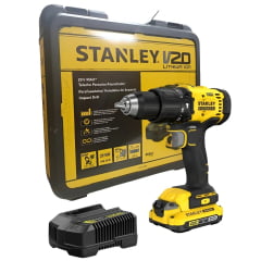 Kit Furadeira Parafusadeira 20V SCD712D1K e Esmerilhadeira 4.1/5" 20V SBG710 + BRINDE Bateria 4Ah 20V Stanley 