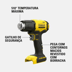Kit Furadeira Parafusadeira de Impacto SCD712D1K e Soprador Térmico 20v Scx530-b2 + BRINDE Bateria Extra 20V 4Ah Stanley