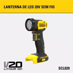 Kit Furadeira Parafusadeira de Impacto Scd711c1k e Lanterna De Led 140 Lumens 20V Scl020-B2 Stanley