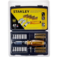 Kit Jogo De Chave 68-736 Catraca Articulada 47 Pças Stanley 