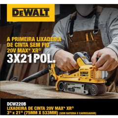 KIT LIXADEIRA CINTA A BATERIA 20V DCW220B + CAIXA DEWALT