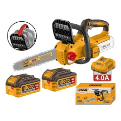Kit Motosserra Brushless 20v 12" 2x 4ah Ingco Cgsli201262-9 Kit Motosserra Brushless 20v 12" 2x 4ah Ingco Cgsli201262-9