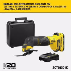 KIT MULTI FERRAMENTA OSCILANTE 20V MAX SCT500D1K-BR STANLEY