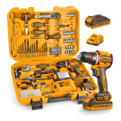 Kit Parafusadeira Furadeira 1/2''  a Bateria 20V 166 Peças HKTHP41662-9 Ingco 