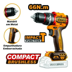 Kit Parafusadeira Furadeira 1/2''  a Bateria 20V 166 Peças HKTHP41662-9 Ingco 