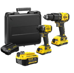 Kit Parafusadeira de impacto 1/4! 20V Brushless SBI810D2K + Parafusadeira e Furadeira de Impacto SBD715B-B3 Stanley 1/2" 20V + BRINDE Bateria Extra 20v 4ah