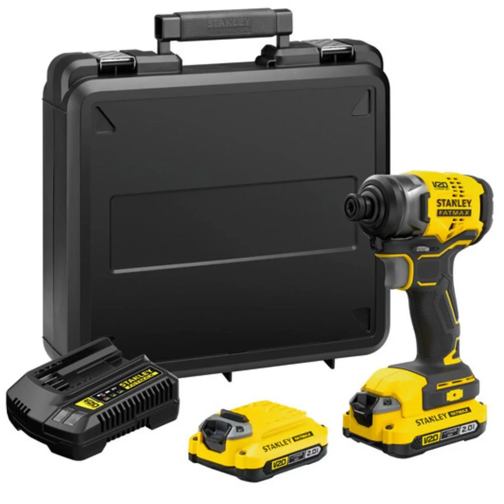 Kit Parafusadeira de impacto 1/4! 20V Brushless SBI810D2K + Parafusadeira e Furadeira de Impacto SBD715B-B3 Stanley 1/2" 20V + BRINDE Bateria Extra 20v 4ah 