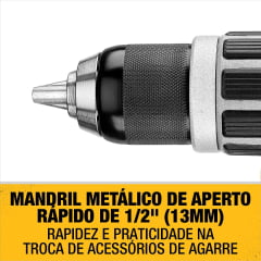 Kit Parafusadeira Furadeira de Impacto 1/2" Brushless Dewalt Dcd796d2 