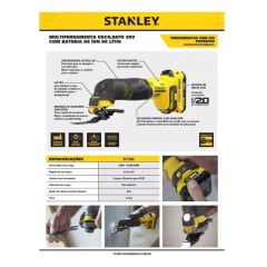 Kit Parafusadeira Furadeira Impacto e Multicortadora 20v STANLEY + BRINDE Bateria 4Ah 20V Stanley 