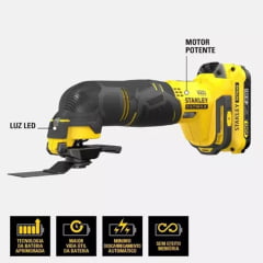 Kit Parafusadeira Furadeira e Multicortadora 20v STANLEY + BRINDE Bateria 4Ah 20V Stanley