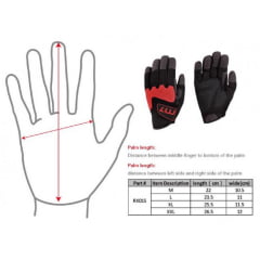 Luvas Acolchoada Anti-Vibração Full Finger ZB-812 XXL M7