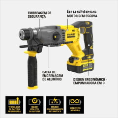 Martelete Perfurador/Rompedor SDS Plus 20V SBH900B Stanley Martelete Perfurador/Rompedor SDS Plus 20V SBH900B Stanley