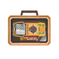 MULTÍMETRO DIGITAL TRUE-RMS INGCO 6000 CONT AC 750V / DC 1000V ESCALA AUT. E TEMP. (subst DM7502)