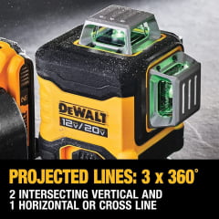 Nível Laser Dewalt 3x 360 graus 12V/20V Dcle34030gb Dewalt